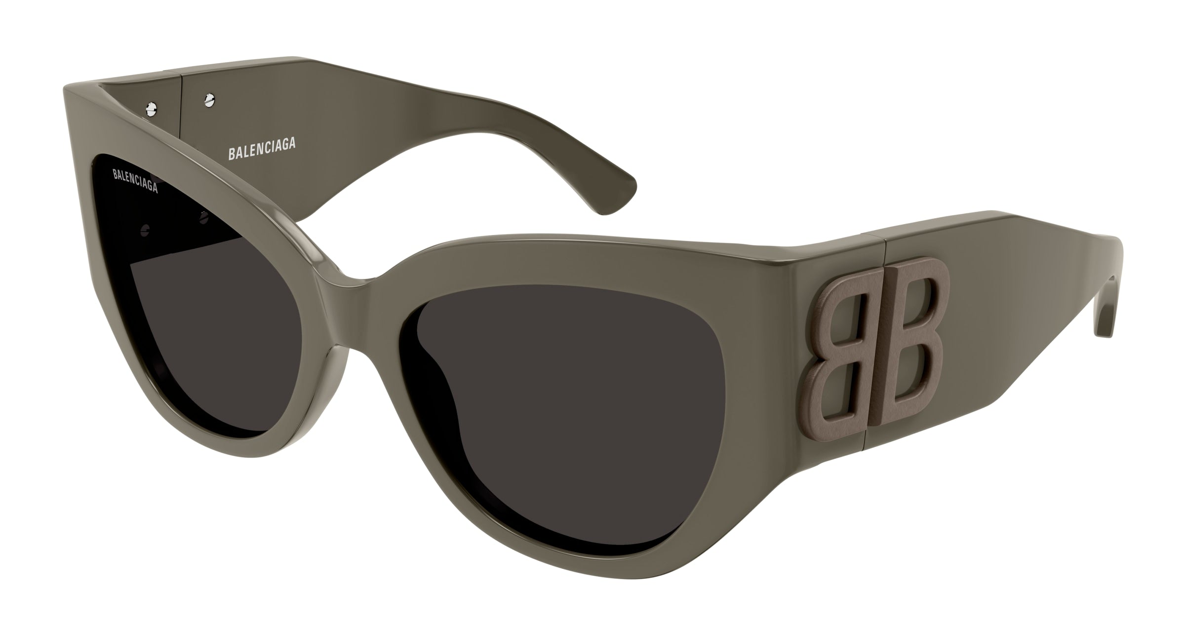 Balenciaga Donna Bb0322S 004 Occhiali Da Sole Acetato Marrone Grigio Farfalla