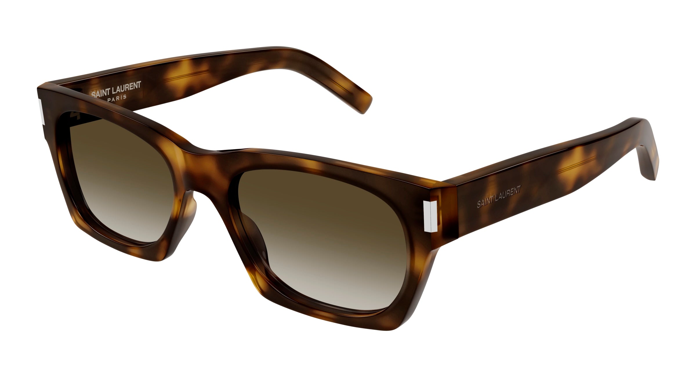 Saint Laurent Unisex Sl 402 019 Occhiali Da Sole Acetato Havana Marrone Squadrata