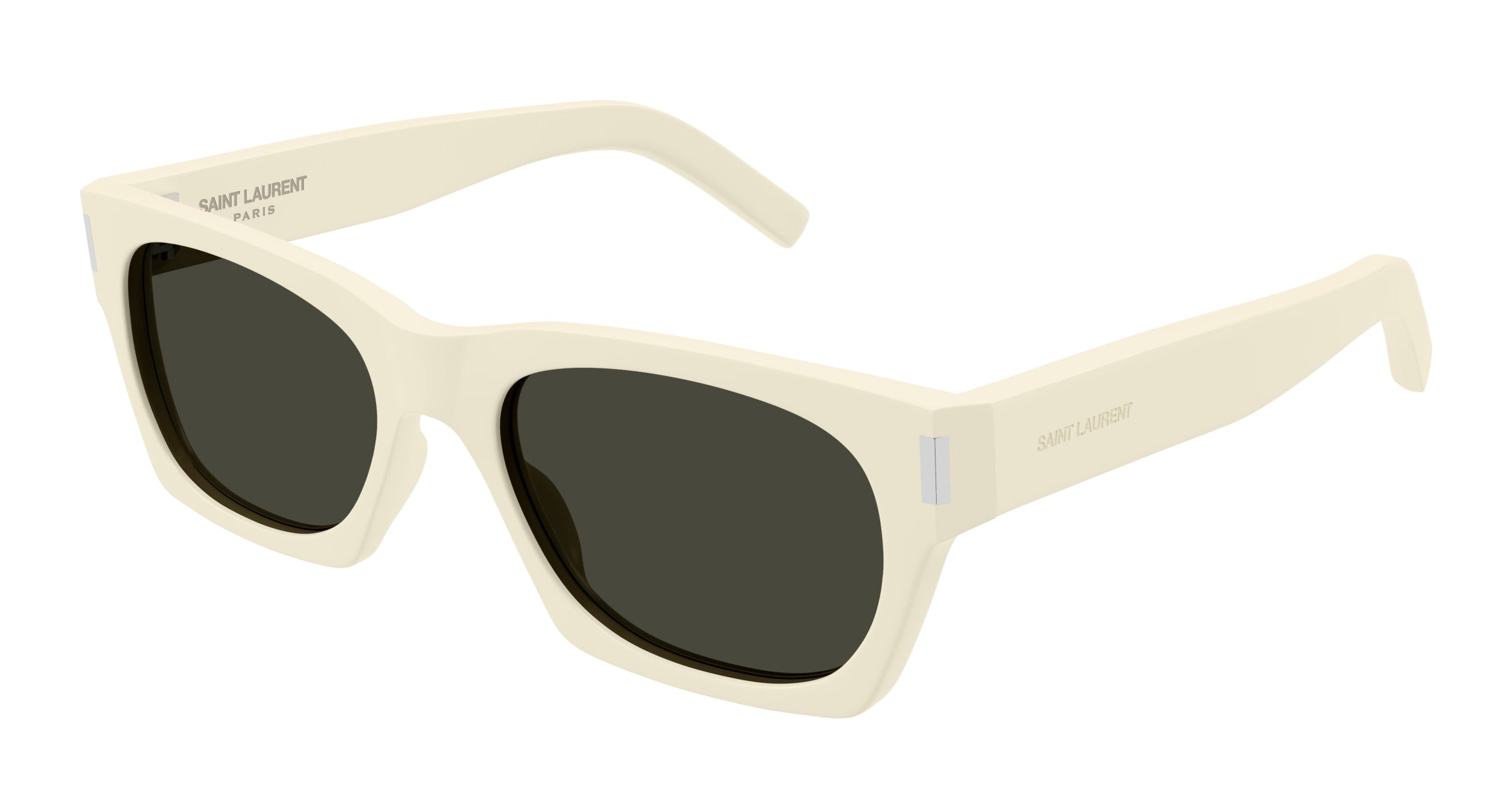 Saint Laurent Unisex Sl 402 020 Occhiali Da Sole Acetato Avorio Grigio Squadrata