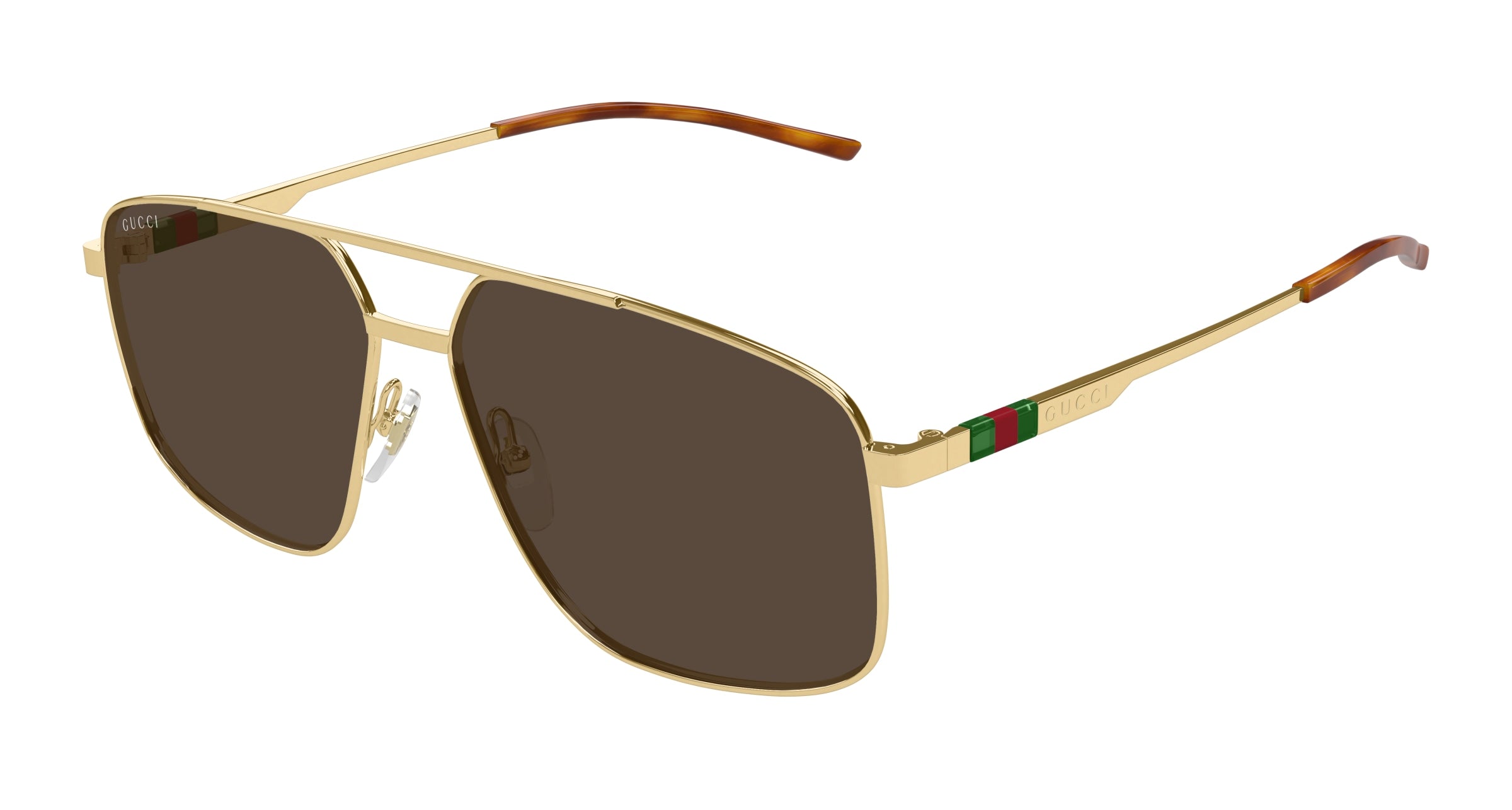 Gucci Uomo Gg1676S 002 Occhiali Da Sole Metallo Oro Marrone Pilot