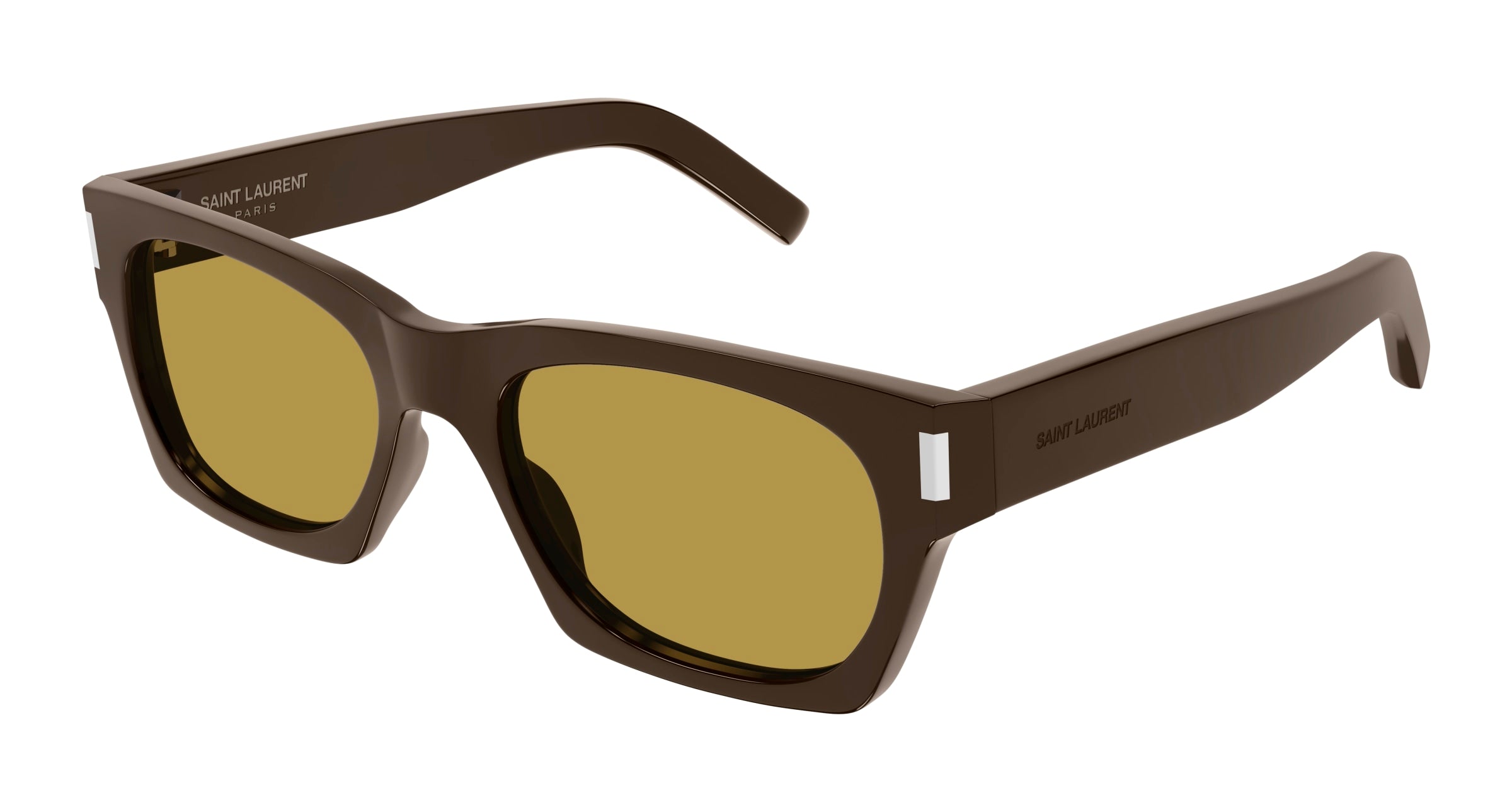 Saint Laurent Unisex Sl 402 021 Occhiali Da Sole Acetato Marrone Marrone Squadrata