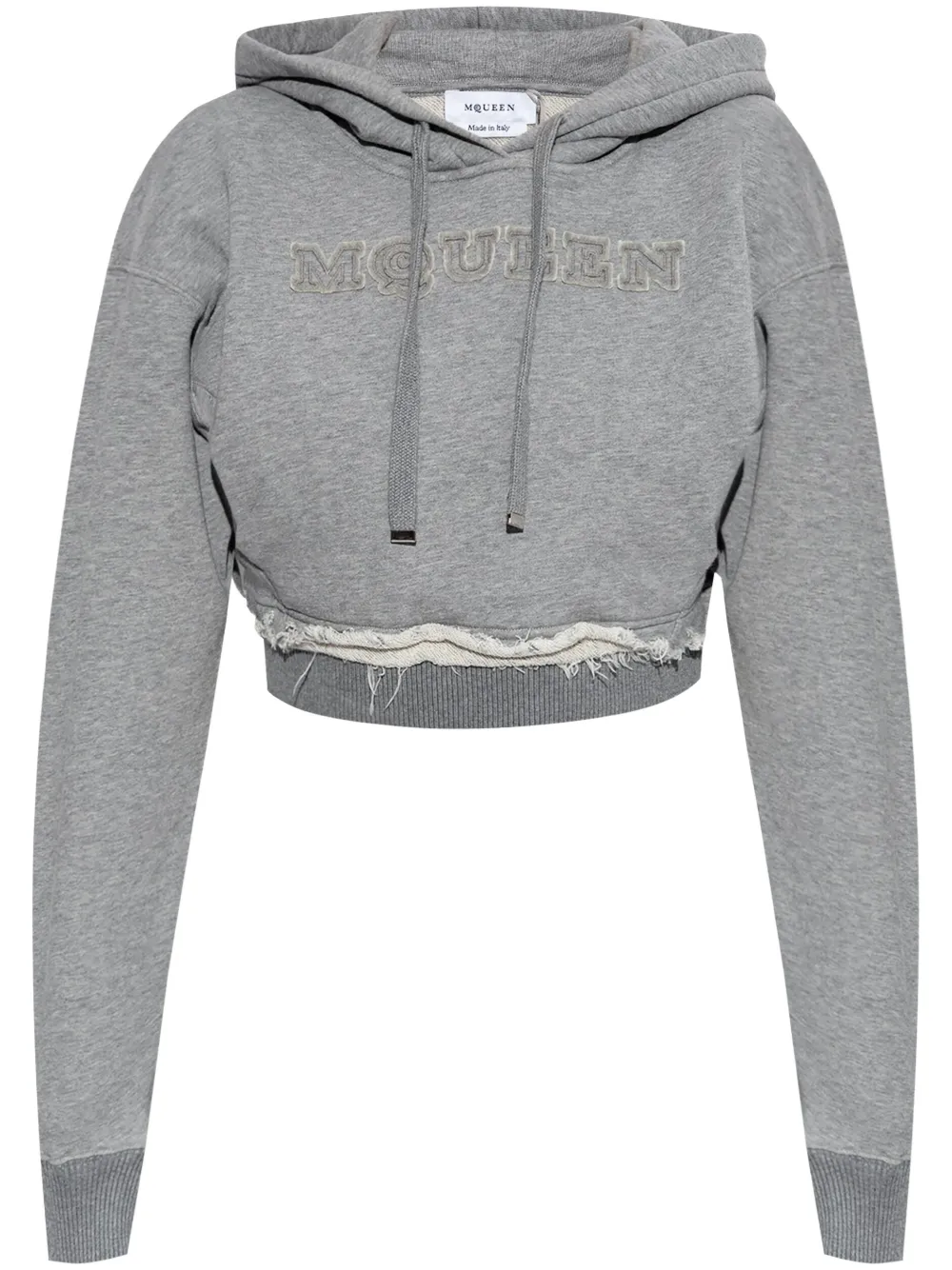Alexander McQueen logo-embroidered hoodie - Grigio