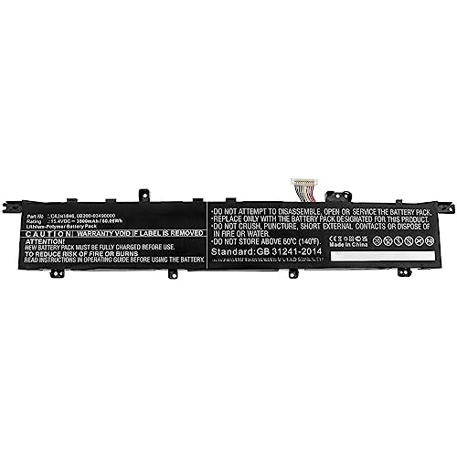 Coreparts Laptop Battery For Asus 60.06Wh Li-Polymer 15.4V, Aux581Nb 0B200-03490000,C42N1846 (60.06Wh Li-Polymer 15.4V 3900Mah For Asus Ux581, Ux581Gv