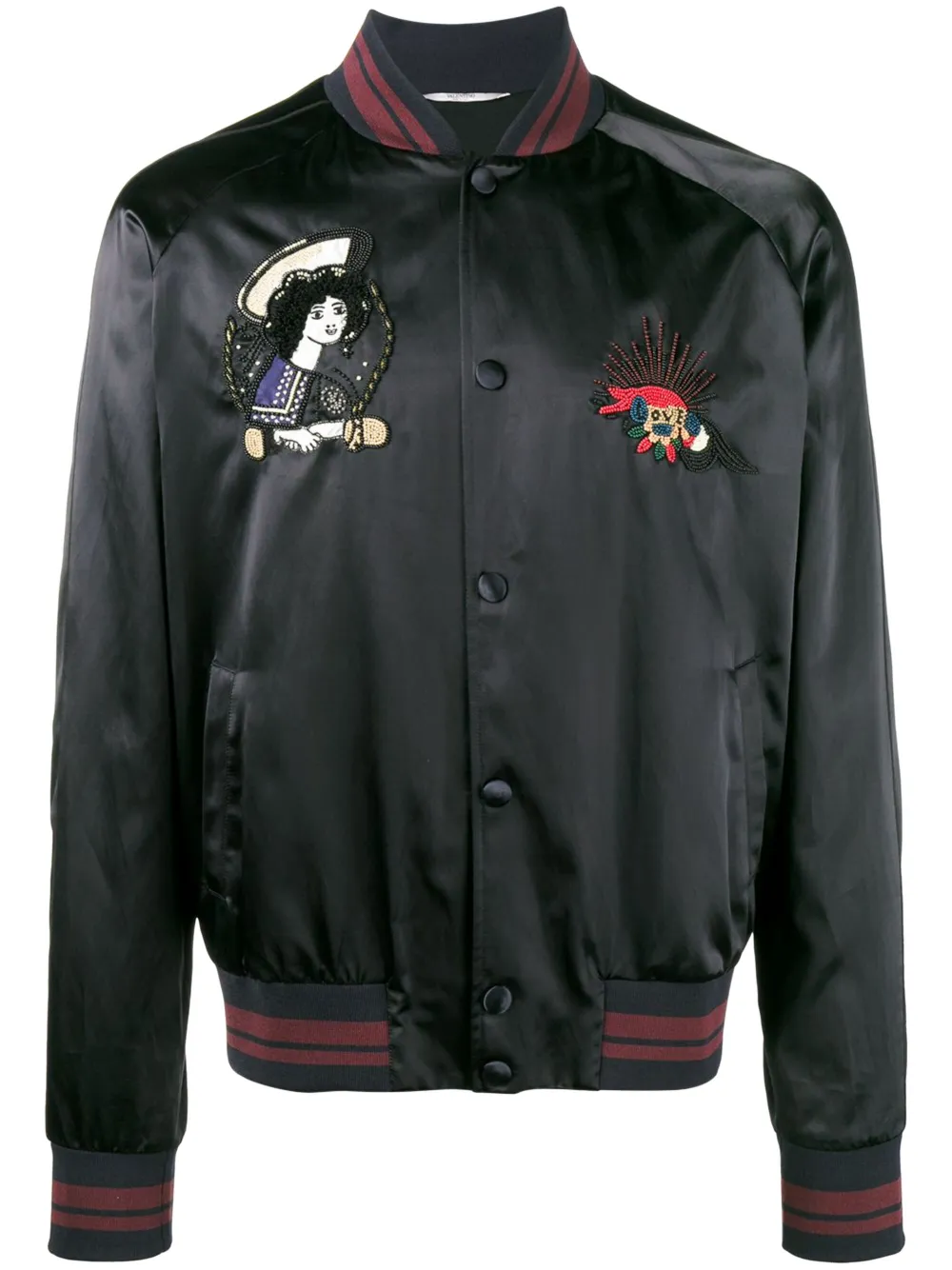 Valentino Garavani motifs-embroidered bomber jacket - Nero
