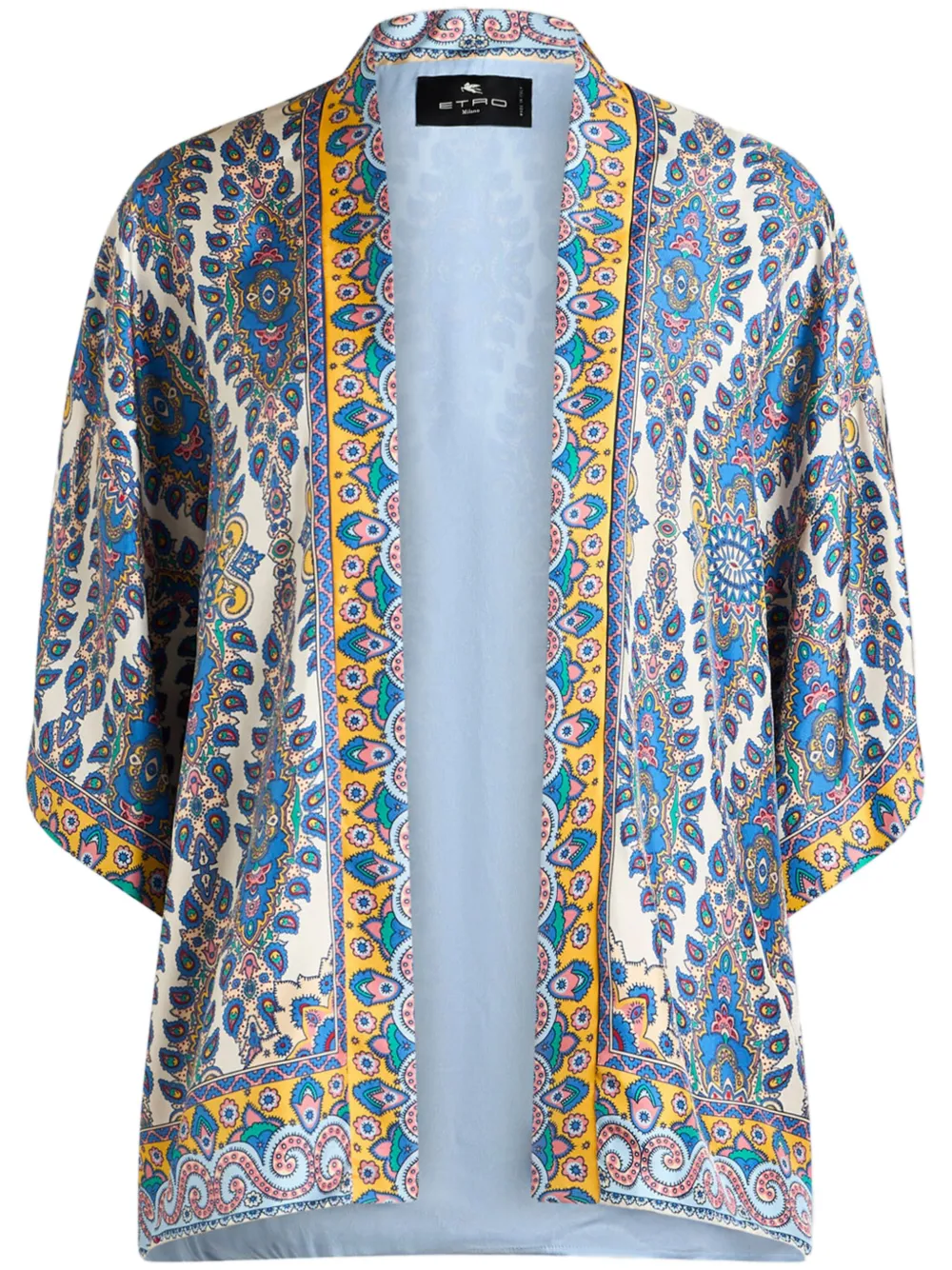 ETRO paisley-print silk robe jacket - Bianco