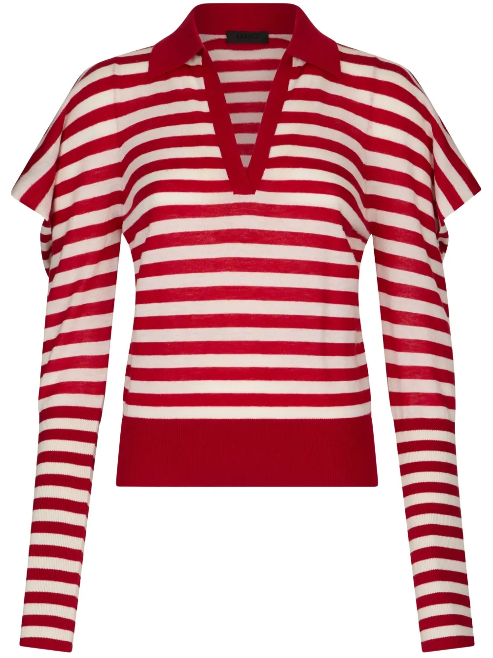LIU JO Striped red and white wool and cashmere jumper - Rosso
