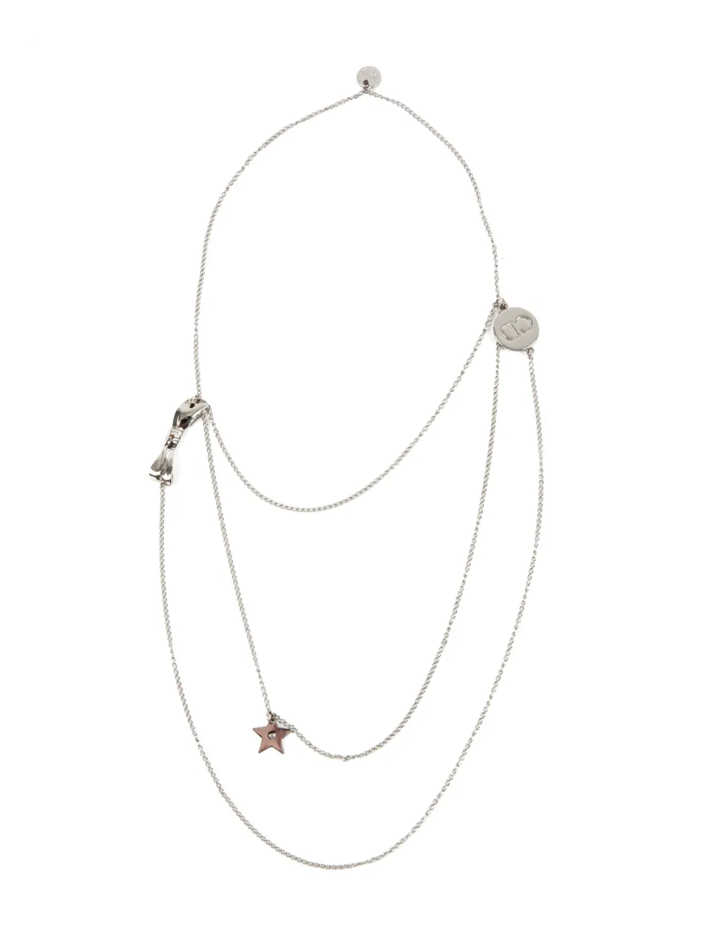 Christian Dior Pre-Owned 2000s multi-chain necklace - Argento
