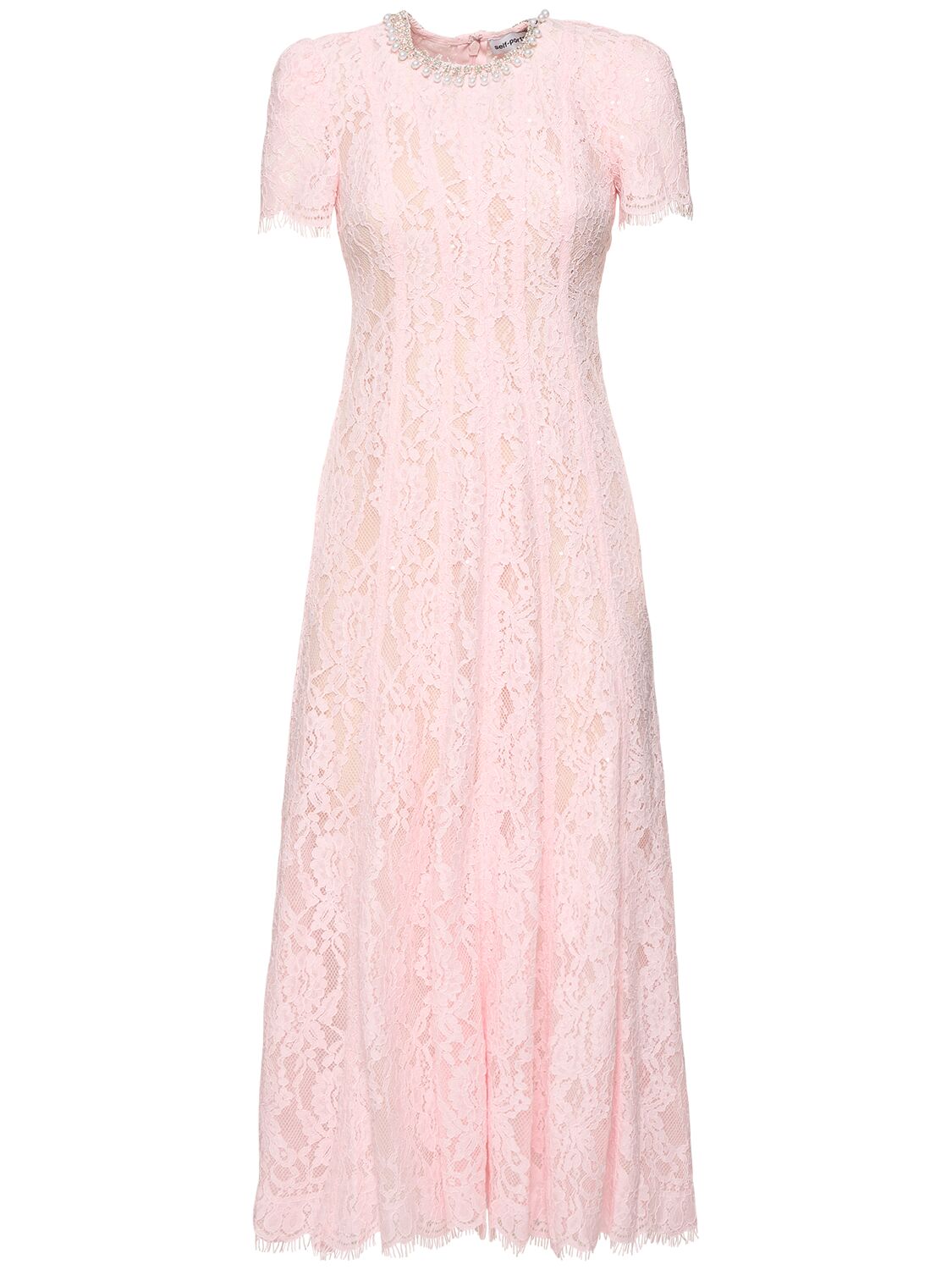 Lace Embellished Midi Dress