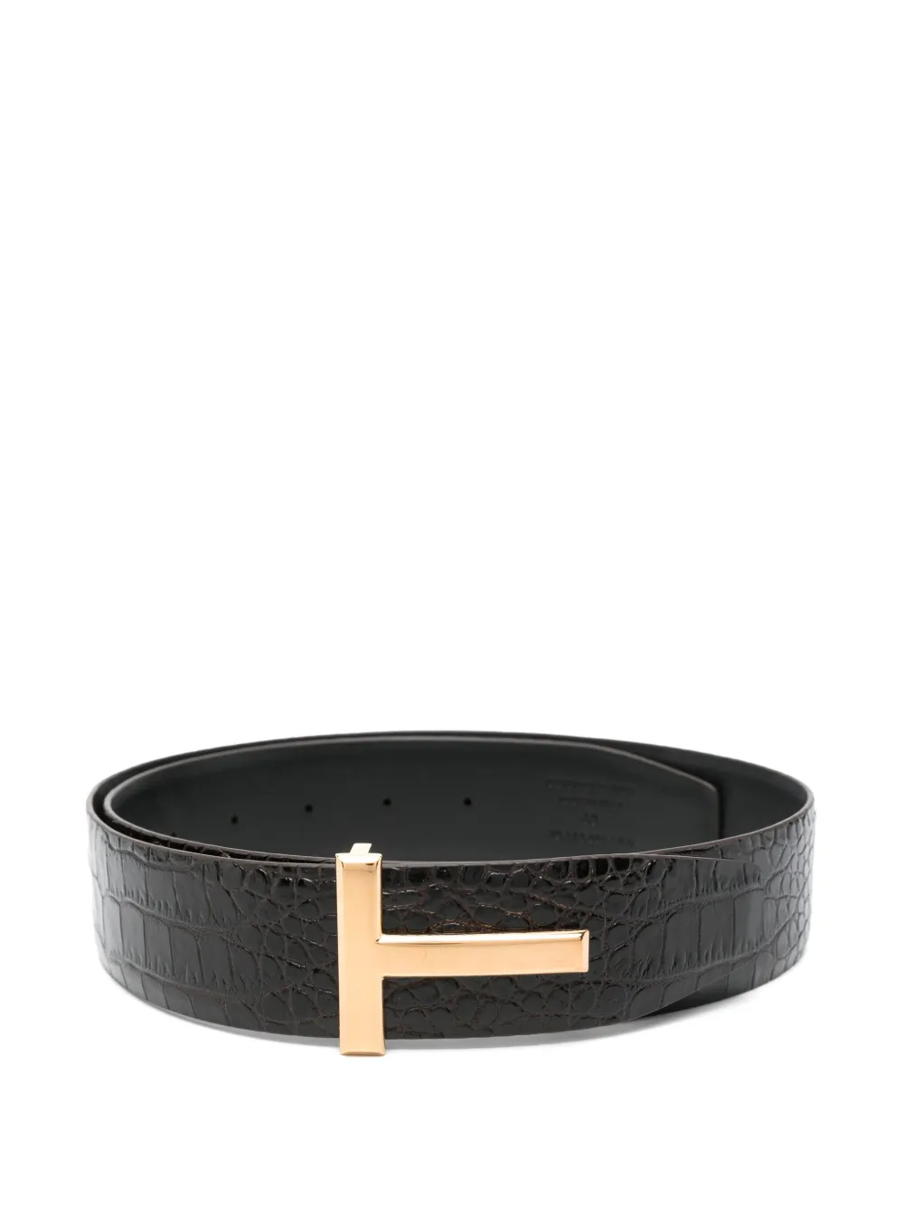 TOM FORD crocodile-embossed belt - Marrone