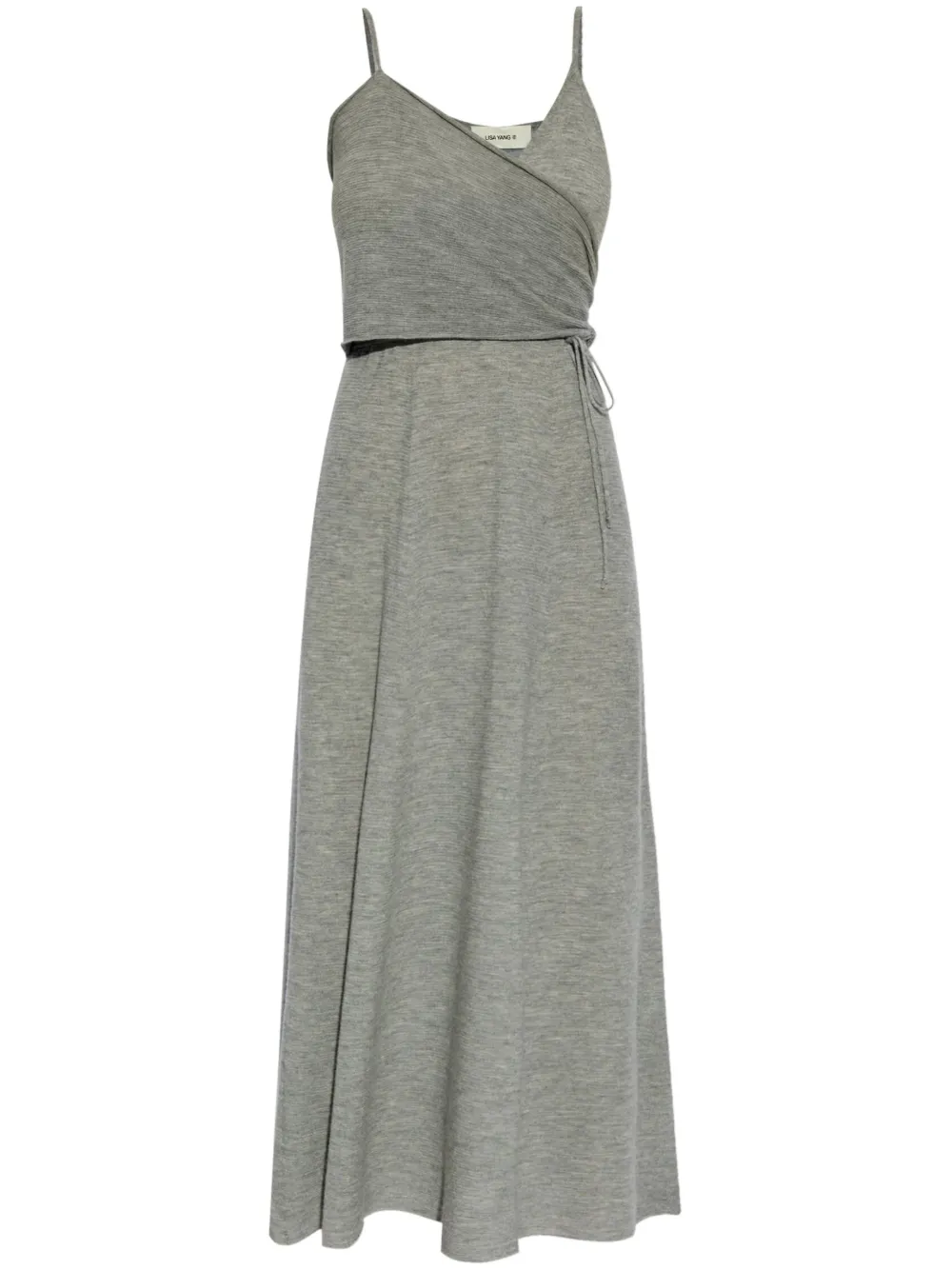 Lisa Yang cashmere wrap dress - Grigio