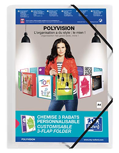 Cartella 3 Lembi Personalizzabile Polyvision Elba - Trasparente - 100201153