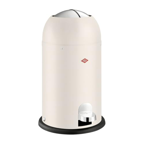 Wesco Kickmaster Junior Pattumiera In Colore Sabbia Opaco, Lamiera D'Acciaio Verniciata A Polvere, Ammortizzatore Integrato, Volume 12 Litri, Inserto