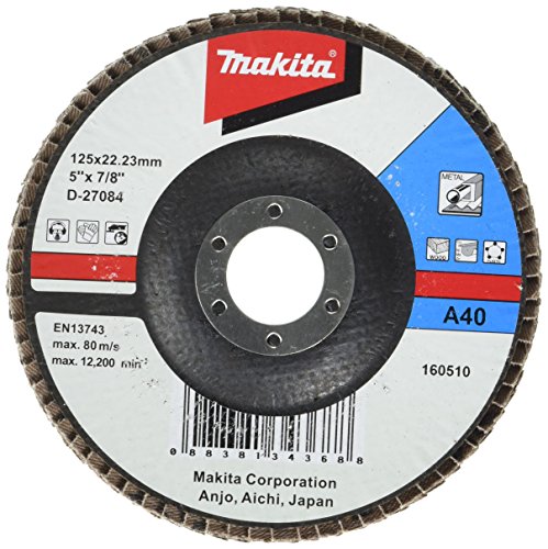 Makita D-27084 - Disco De Laminas 125 Curvo De Oxido De Aluminio Grano 40 Con Cuerpo De Fibra De Vidrio