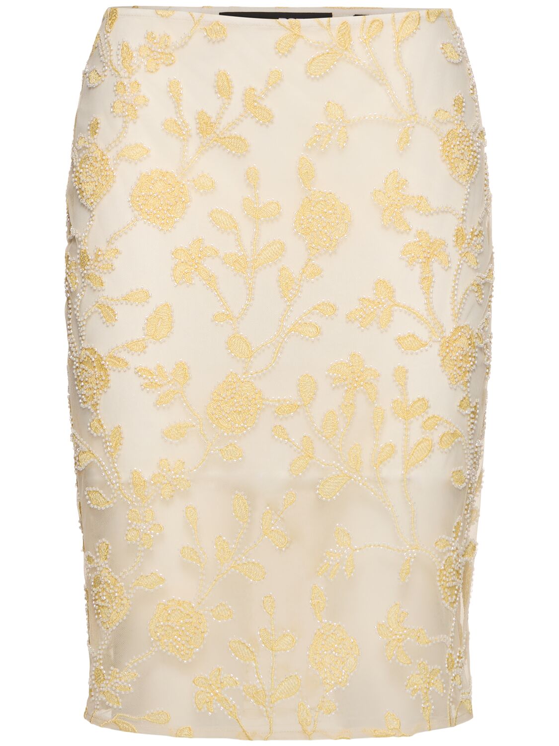 Dula Flower Beaded Midi Skirt