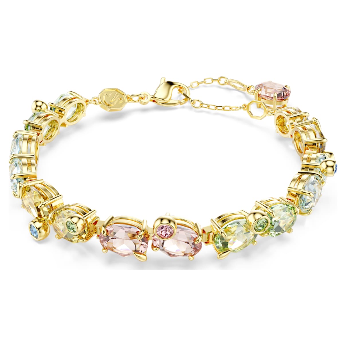 Bracciale Tennis Gema, Taglio misto, Multicolore, Placcato color oro