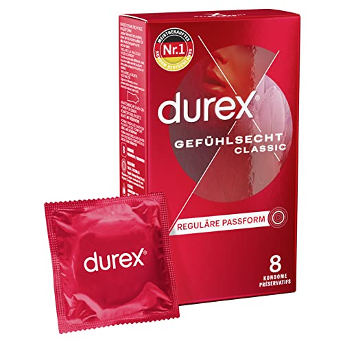 Durex Gefühlsecht Classic - 8 Preservativi Trasparenti, 56 Mm