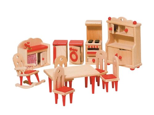 Goki 51951 - Mobili Per Casa Delle Bambole, Cucina, 11 Pezzi