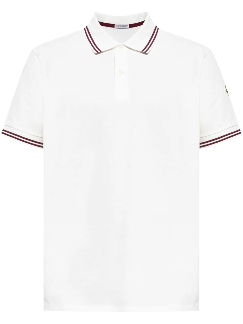 Moncler logo-patch polo shirt - Bianco