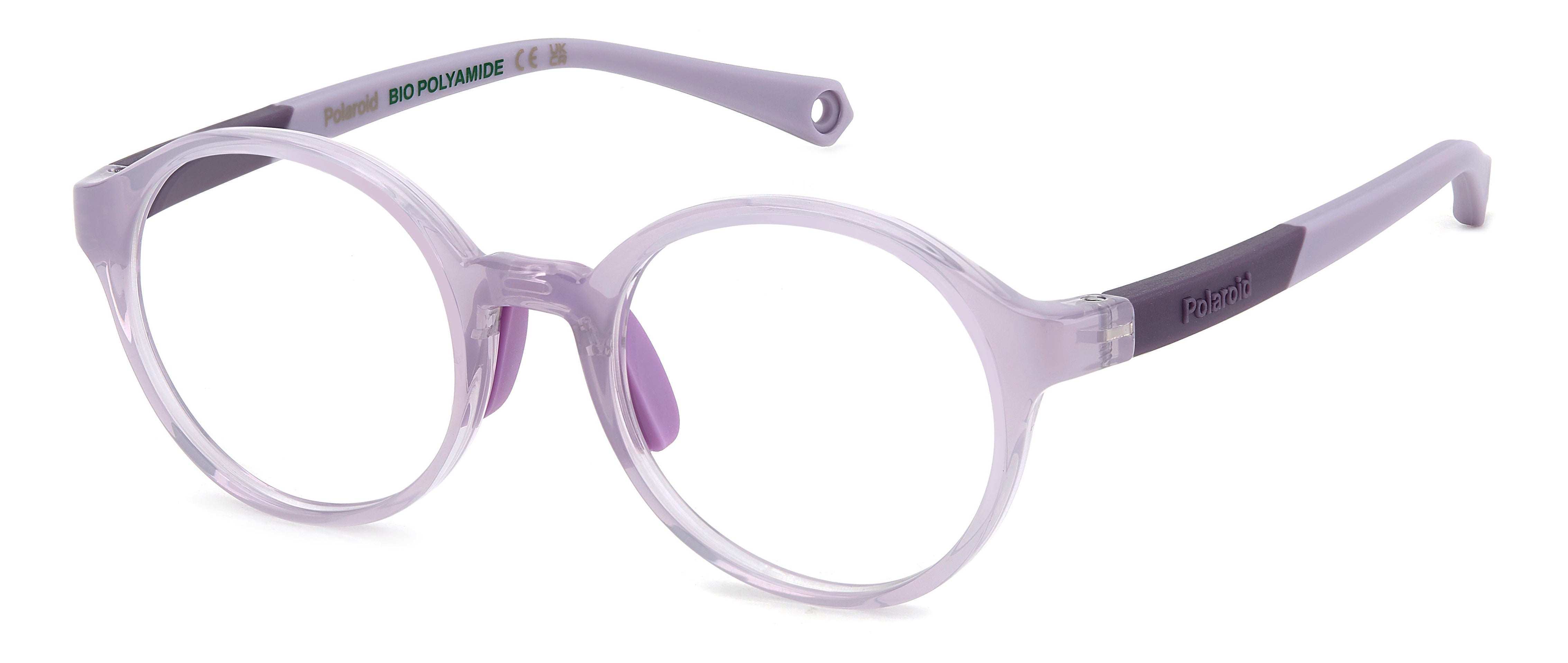 Polaroid Bambino Pld D841 789 Montature Da Vista Eco-Poliammide Viola  Rotonda Normale