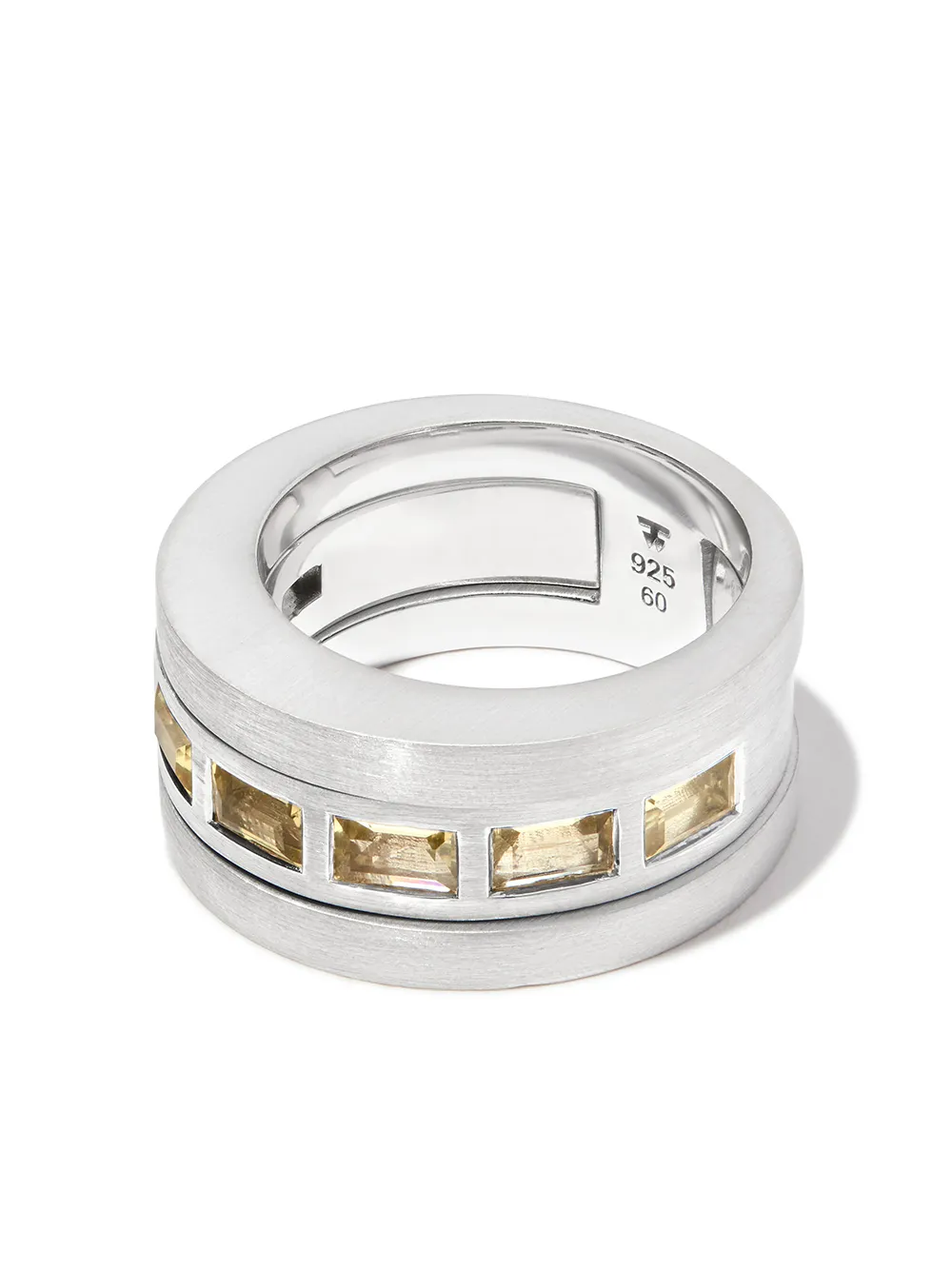 Tom Wood Anello Double Arch con quarzo - Argento