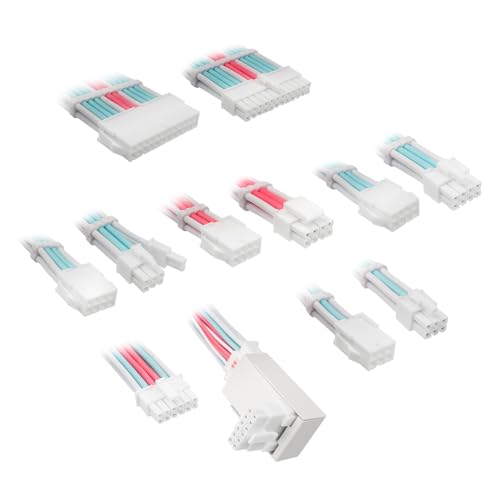 Kolink Core Pro Braided Cable Extension Kit 12V-2X6 Typ 2 - Brilliant White/Neon Blue/Pure Pink