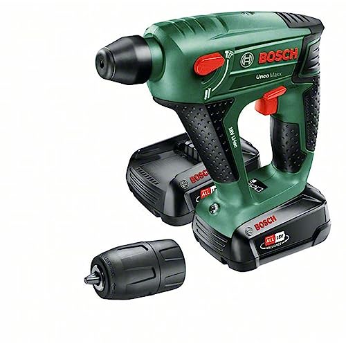 Bosch Uneo Maxx - Martello Perforatore A Batteria, Con 2 Batterie Da 2,0 Ah