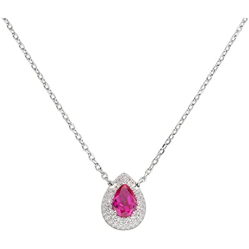 Amen Collana Goccia D'Amore In Argento Con Zirconi