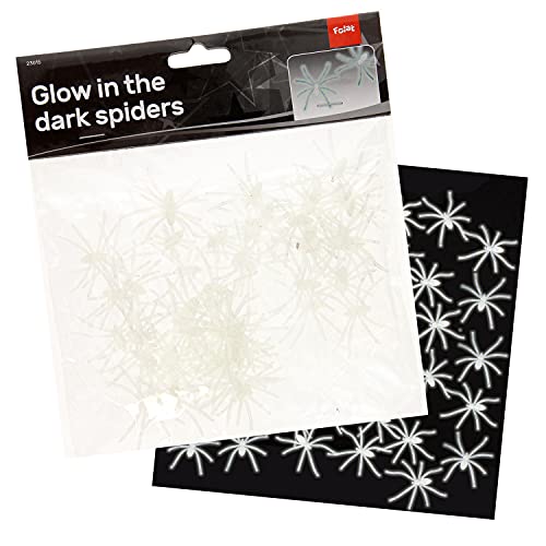Folat Spiders-50 Pezzi, Colore Glow-In-The-Dark, Costumes, 23615