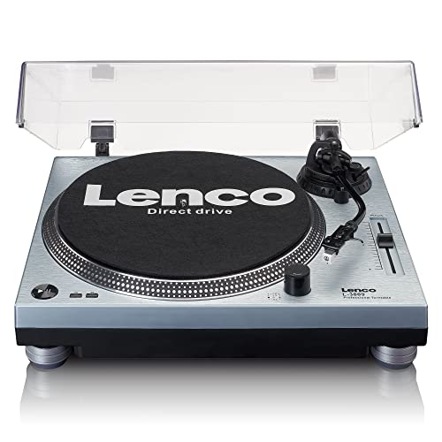 Giradischi Lenco L-3809 - Giradischi Per Dj Con Trazione Diretta - Usb - Preamplificatore - 33 E 45 Giri - Mmc - Rca - Uscita Di Linea - Blu Metallizz