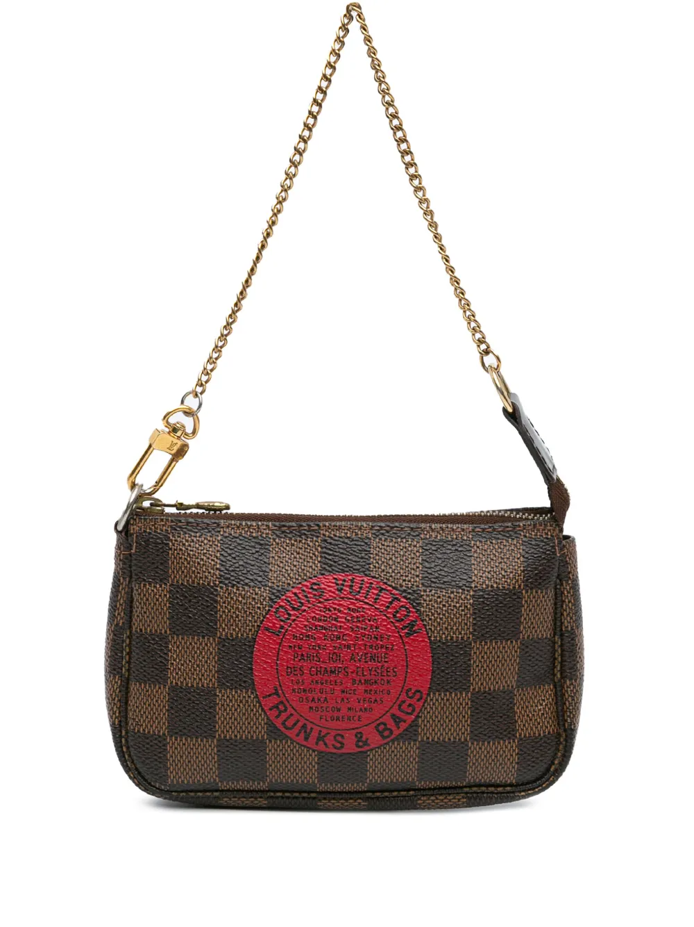 Louis Vuitton Pre-Owned 2008 Damier Ebene Trunks and Bags Mini Pochette Accessoires handbag - Marrone