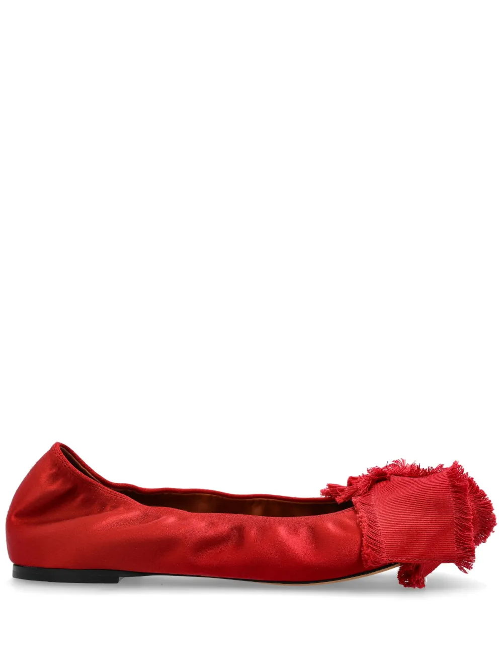 Lanvin satin bow ballerina shoes - Rosso