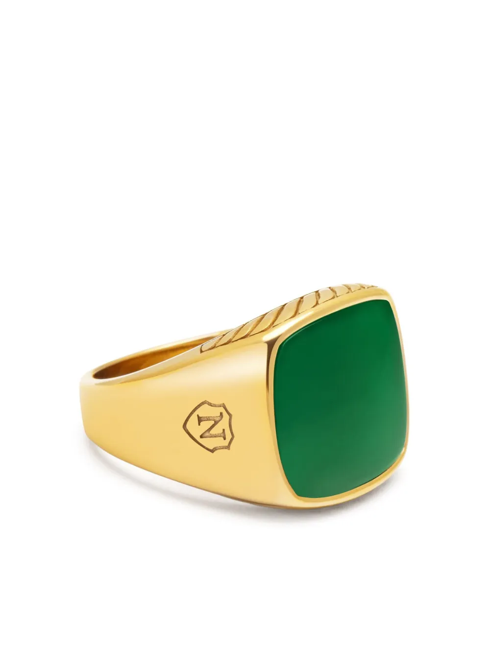 Nialaya Jewelry jade gold plated ring - Oro