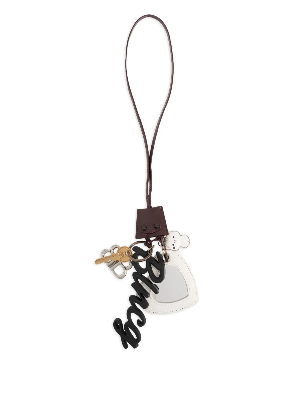 Balenciaga multi-plaque bag charm - Marrone