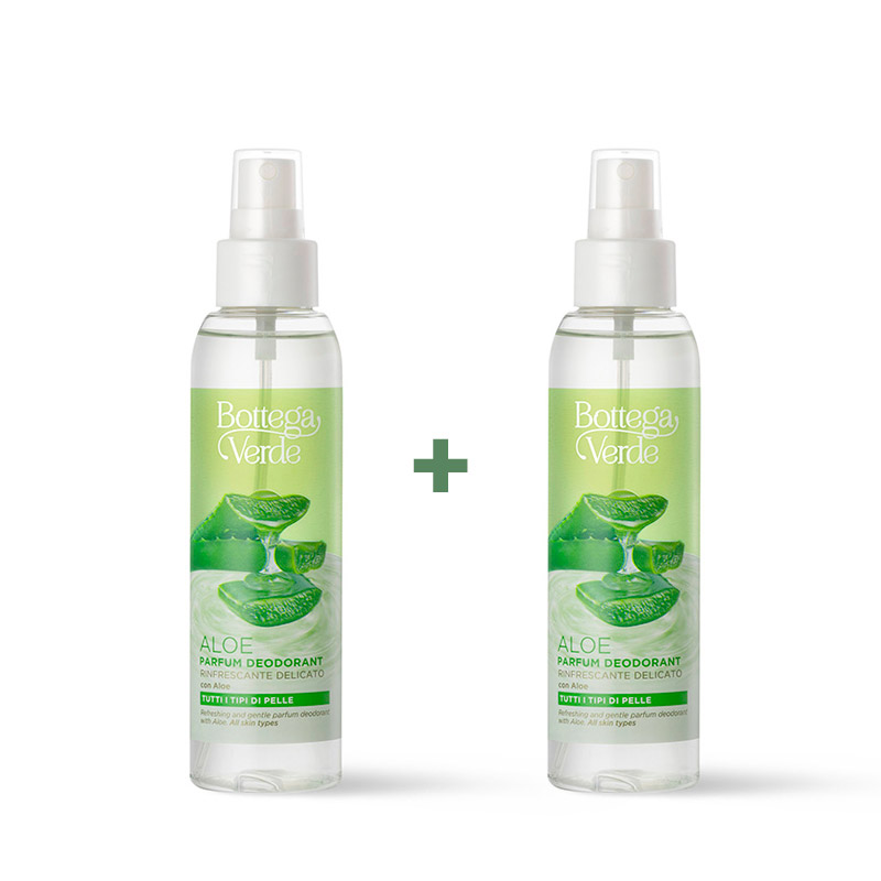 Bottega Verde offerta 2 pezzi Aloe - parfum deodorant - rinfrescante delicato - con Aloe - tutti i tipi di pelle
