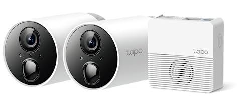 Tp-Link Tapo C400S2 Batteria Telecamera Wi-Fi Esterno, 1080P Ad Alta Definizione Completa, Sistema Di Sicurezza Senza Fili A 2 Telecamere, Impermeabil