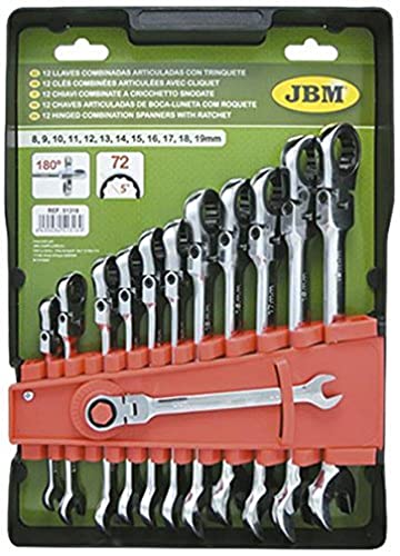 Jbm Set De 12 Llaves Combinadas Articuladas Con Trinquete