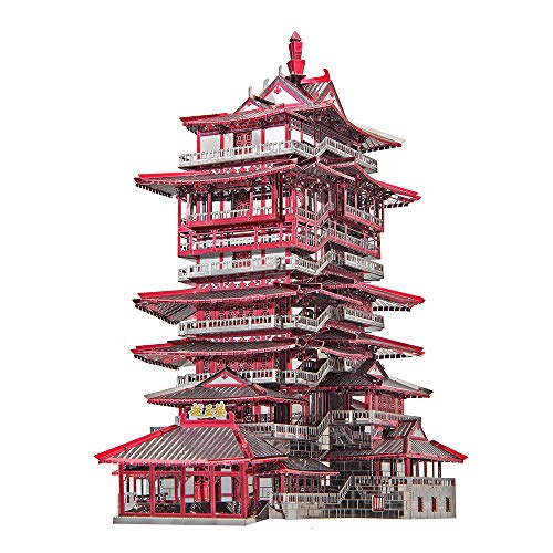 Piececool Yuewang Tower Hp089Rks Highly Detailed Metal Model Kit,No Glue, 298 Pieces