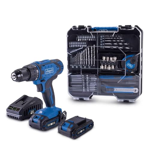 Trapano Avvitatore Scheppach - 20V Ixes - Mandrino 13Mm 50 Nm + 2 Batterie + Caricabatteria + 74 Accessori + Scatola - C-Dtb74/2-X