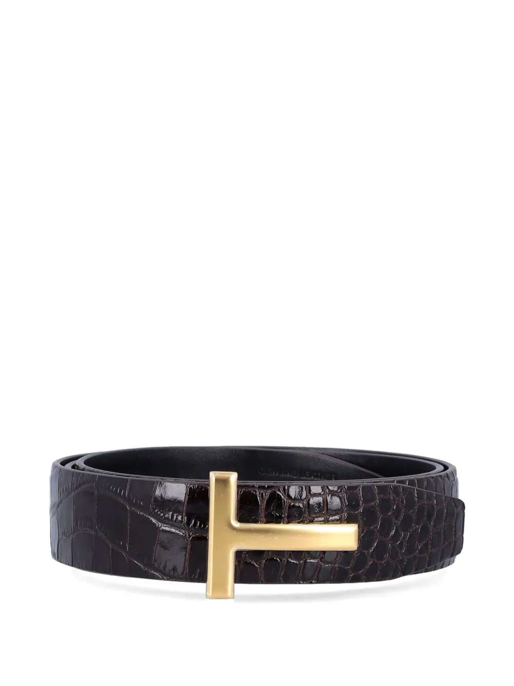 TOM FORD embossed leather belt - Marrone
