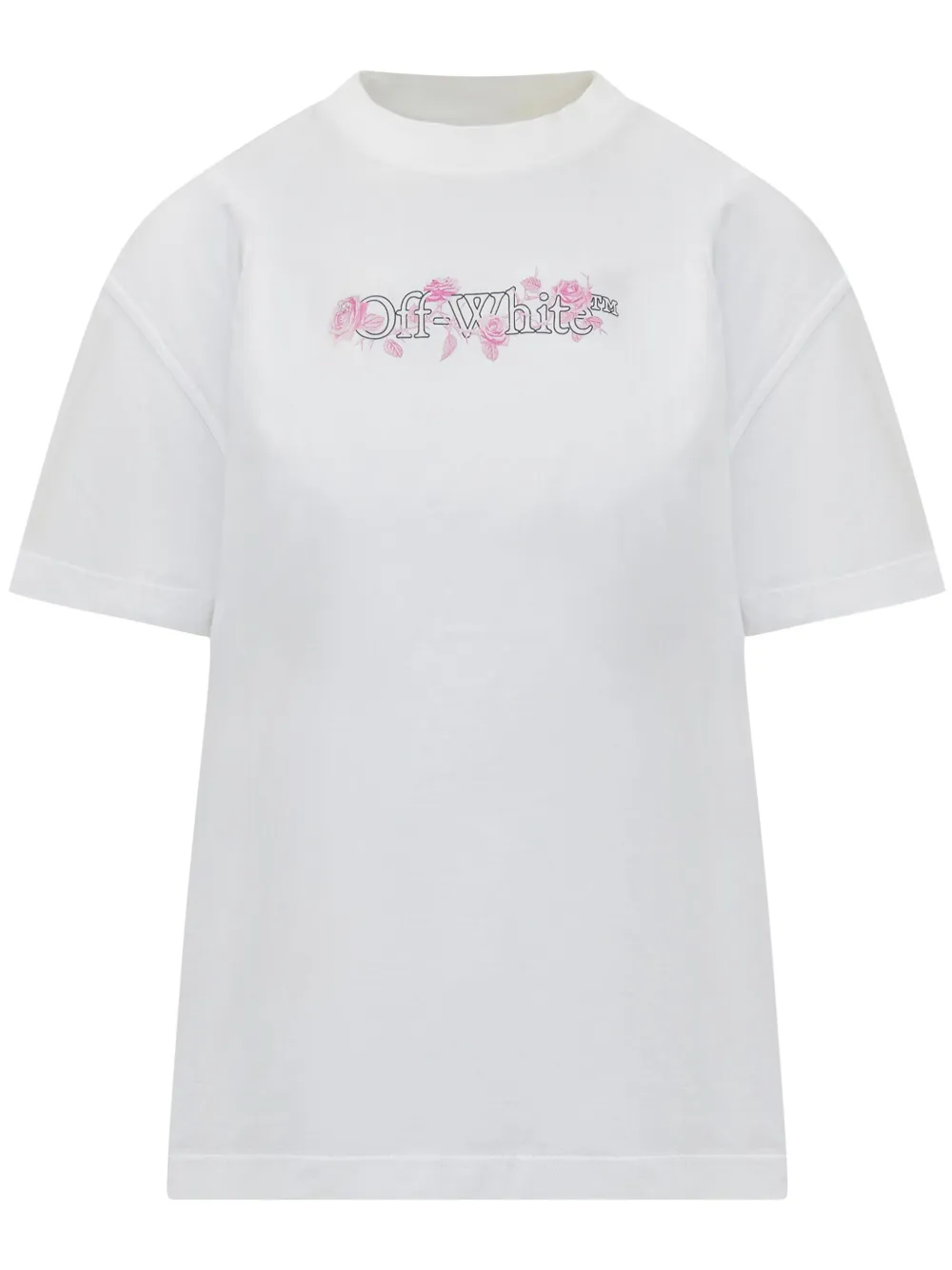 Off-White Bookish Roses-print T-shirt - Bianco