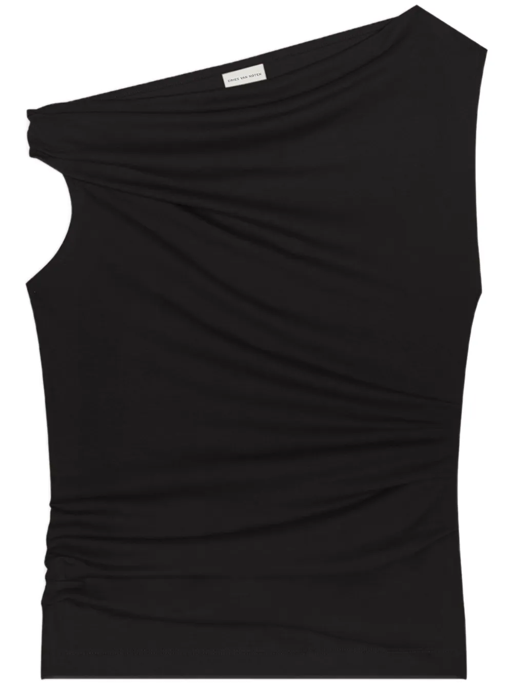 DRIES VAN NOTEN off-shoulder jersey top - Nero