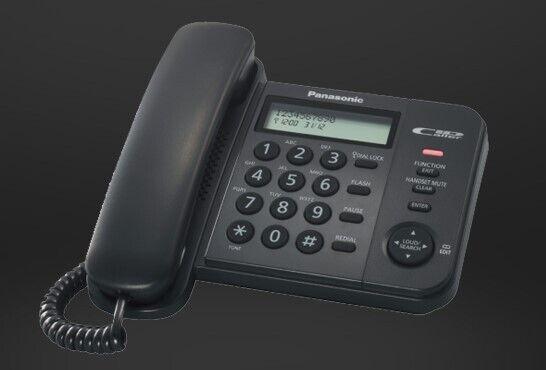 Telefono Fisso Panasonic KX-TS560EX1 Nero Sistema Telefonico Integrato Display
