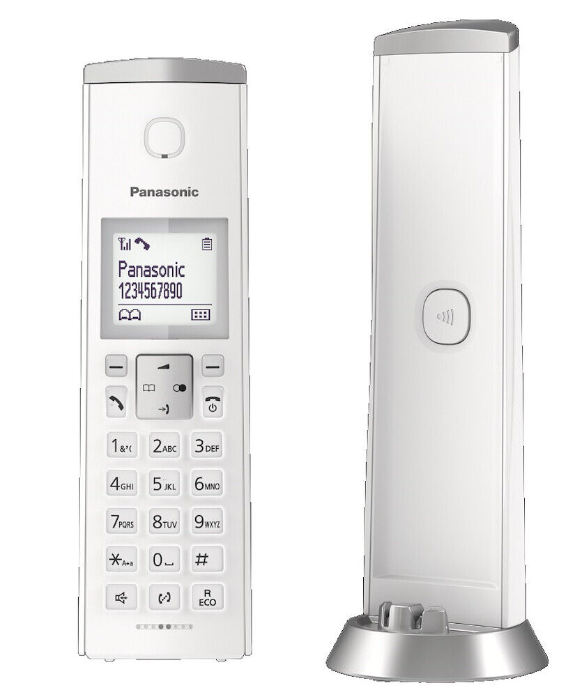 PANASONIC KXTGK212JTW TELEFONO CORDLESS DUO 1.5" VIVAVOCE 50NUMERI ECO BIANCO