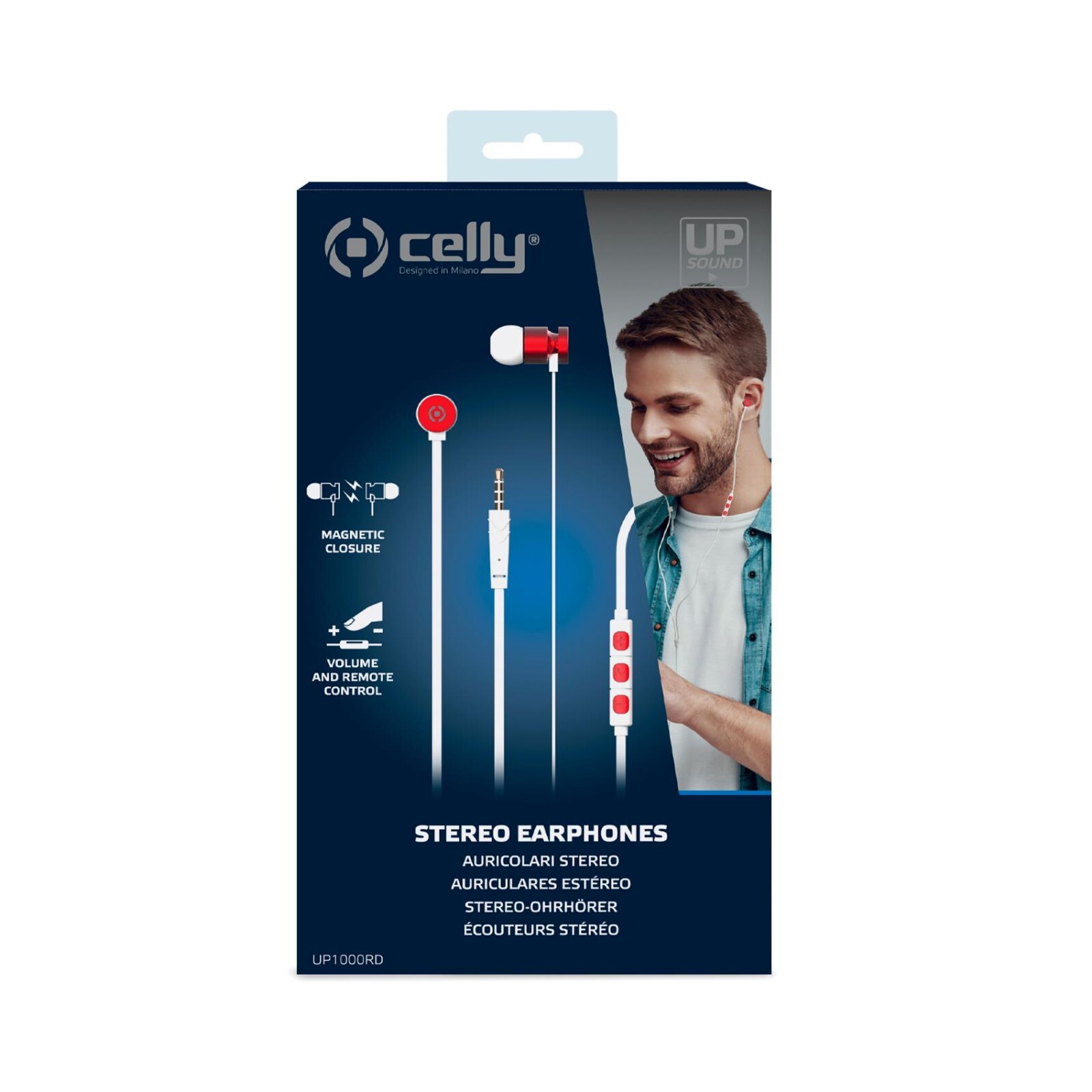 CELLY Cuffie CON JACK 3,5 MM CAVO PIATTO RINFORZATO REGOLAZIONE VOLUME BIANCO RO
