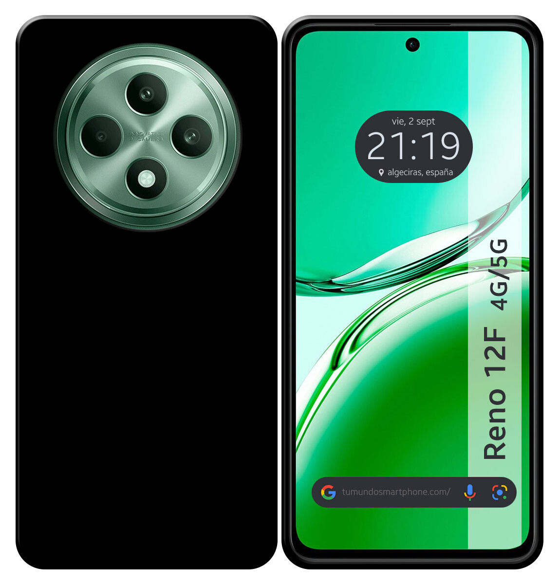 Cover Silicone TPU Gel Nera per Oppo Reno 12F 4G/12 F 5G