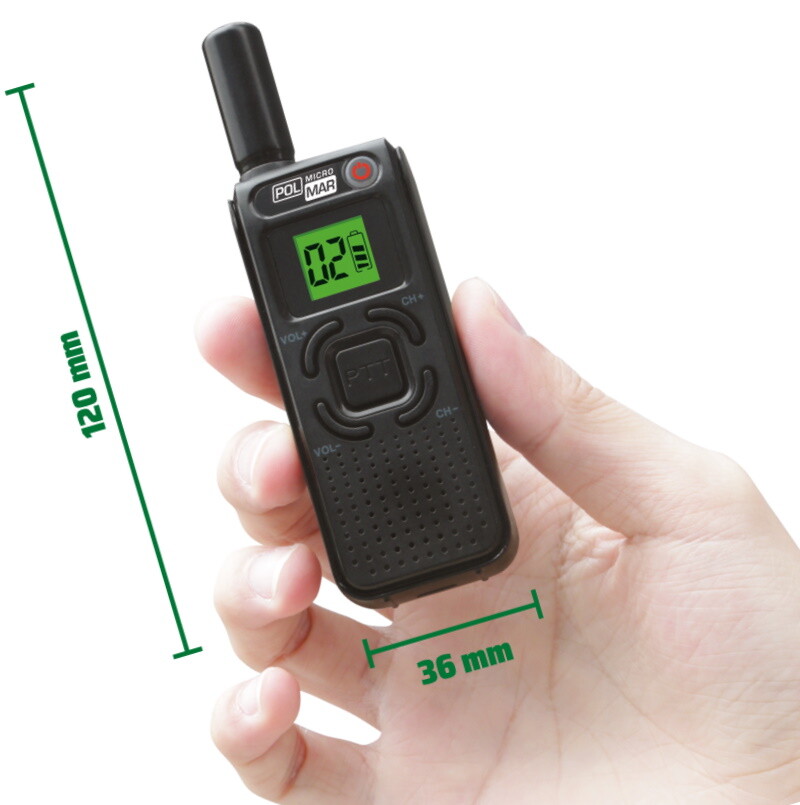 POLMAR MICRO COPPIA DI RICETRASMETTITORI PORTATILI PMR446