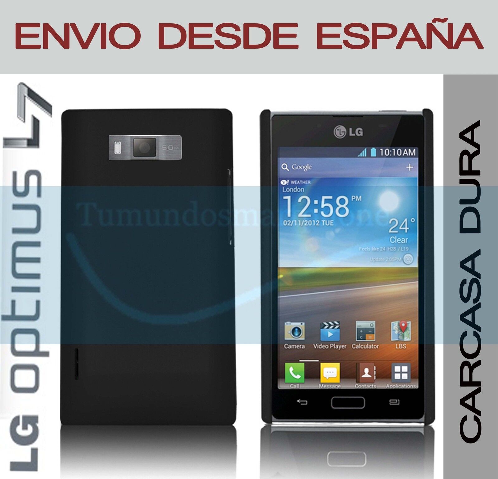Custodia Rigida Nera LG Optimus L7 P700 / P705 In Spagna