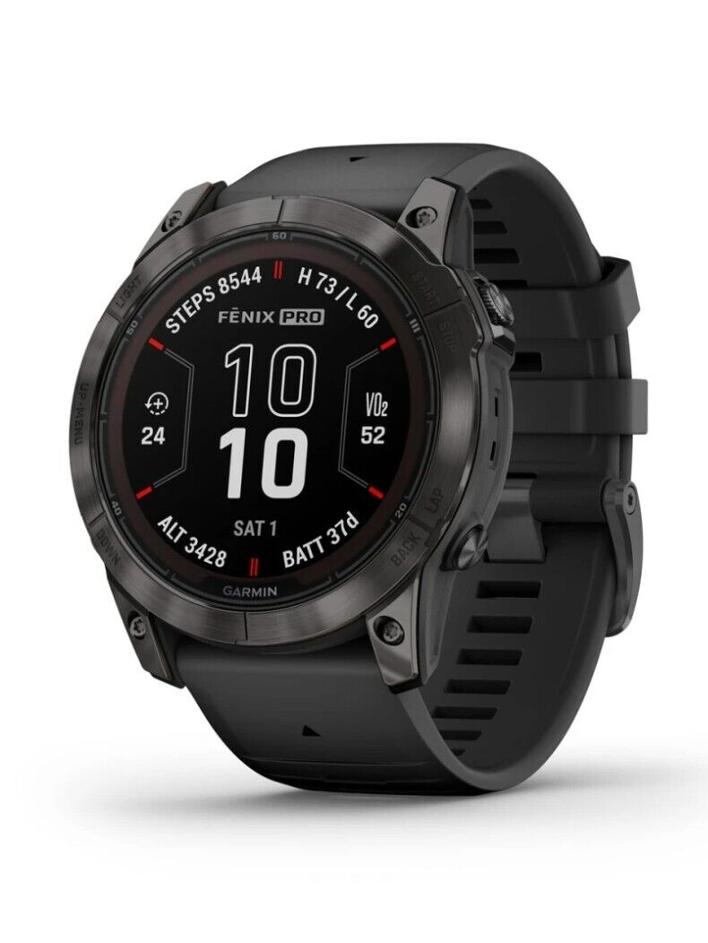 GARMIN FENIX 7X PRO SOLAR  SAPPHIRE  CARBON GRAY DLC  TITANIUM   010-02778-11