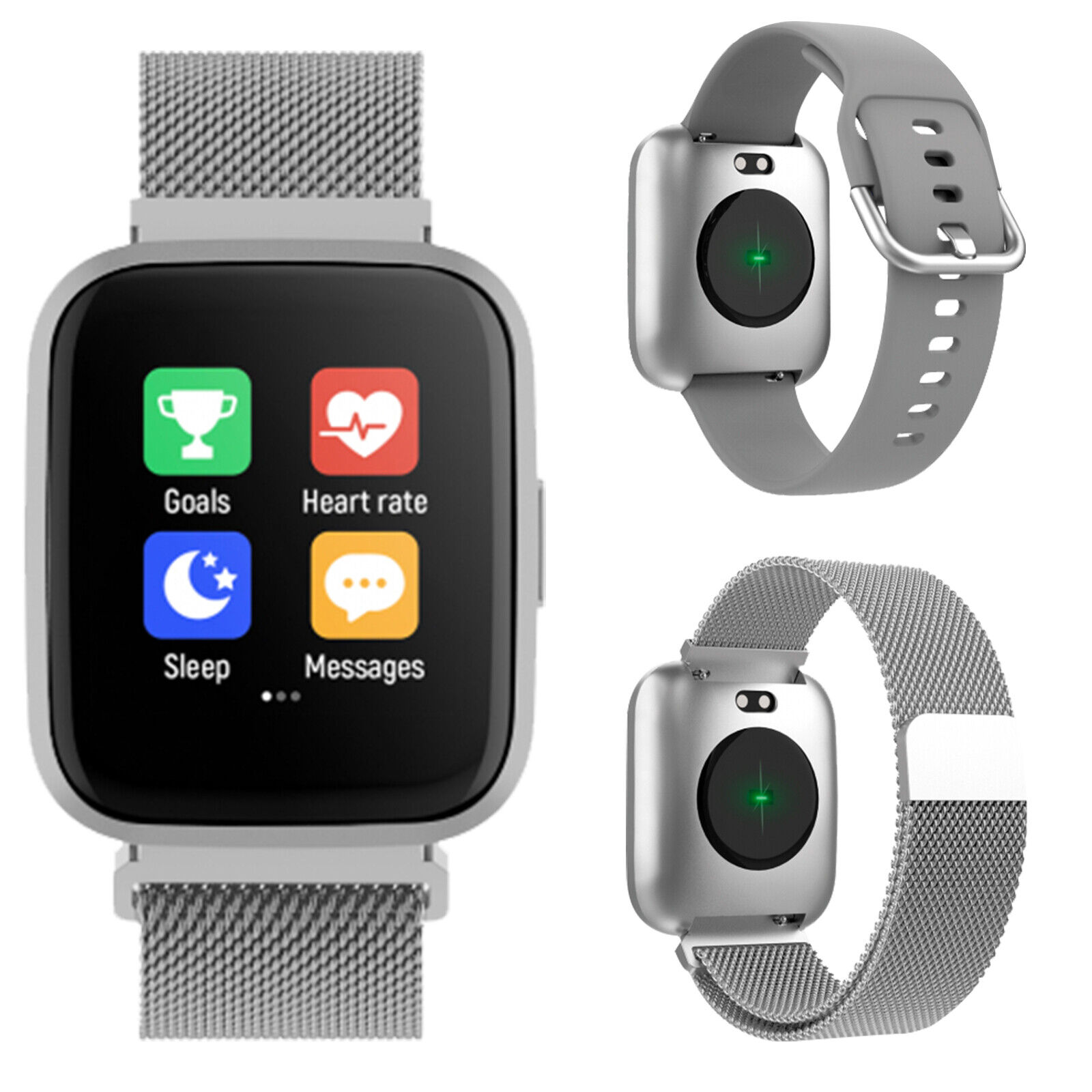 Smartwatch Bluetooth 5.0 Schermo Touch Impermeabile IP68 Forever Active Argento