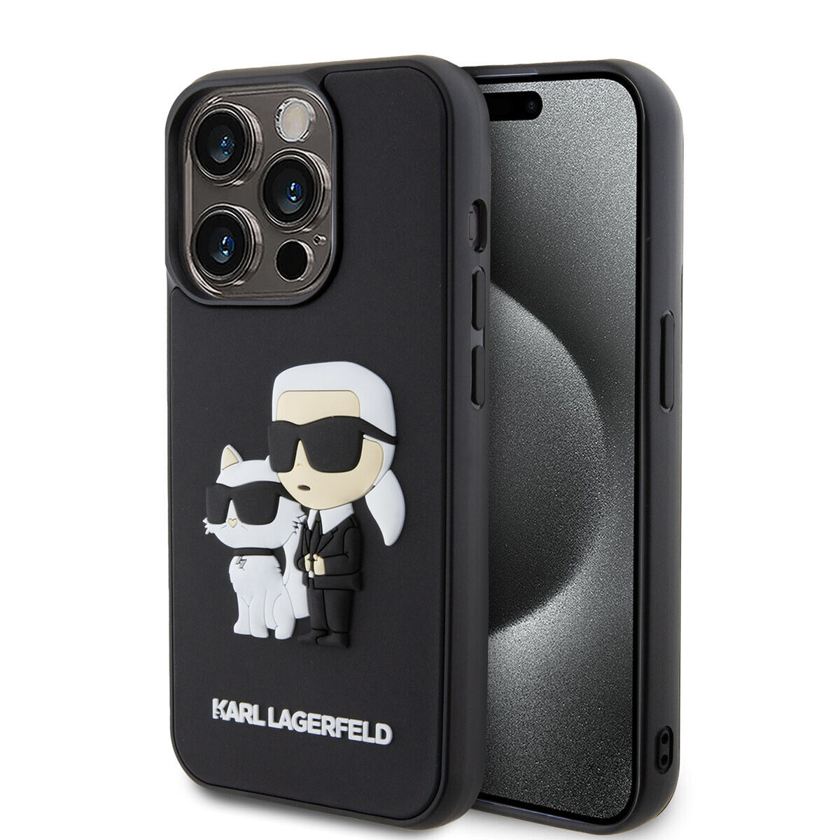 Custodia in gomma TPU 3D K&C per iPhone 15 Pro - nero